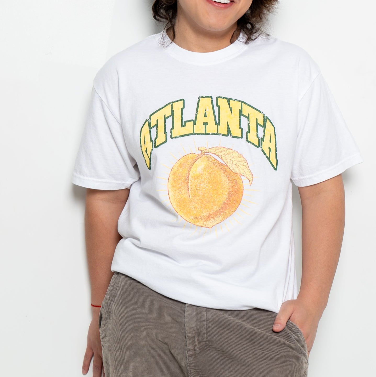 Atlanta Peach White Tee