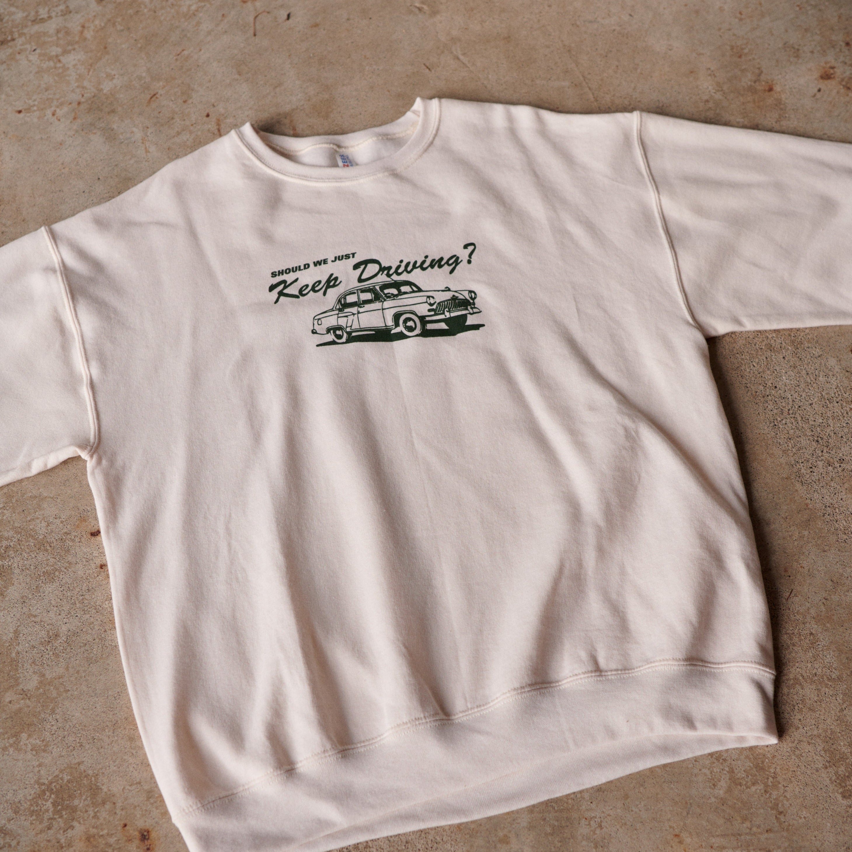 Keep Driving Sweatshirt (WITH LYRICS ON BACK) - Emacity Threads